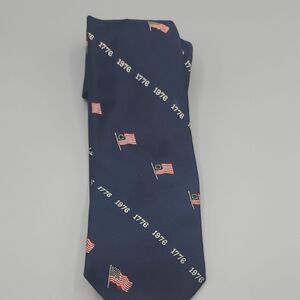 AMERICAN TRADITION | MENS |PATRIOTIC INDEPENDENCE DAY NECK TIE in BLUE 1776
